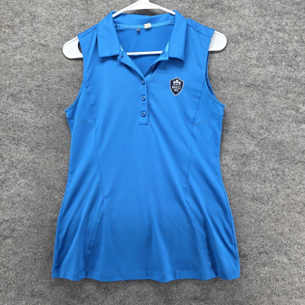 Under Armour Polo Womens S Blue Sleeveless HeatGear Golf Moisture Wicking
